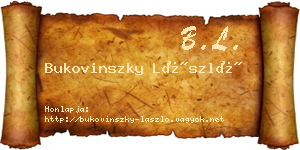 Bukovinszky László névjegykártya