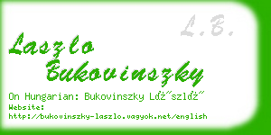 laszlo bukovinszky business card